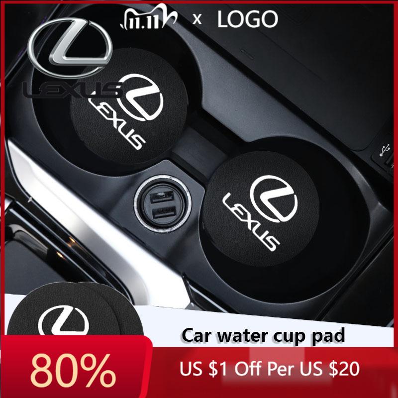 2026 Hot Interior Stickers 2Pcs Car Water Cup Groove Silicone Pad Auto Accessories For Lexus F SPORT GS GX IS LS LX CT LC RC LBX