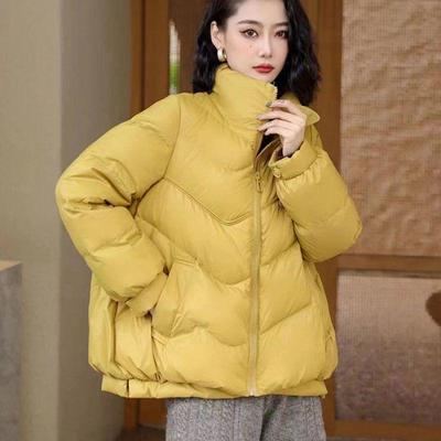 New Korean Style Women's Short Loose White Down Winter Coat - Petite, Warm, Versatile, and Stylish.