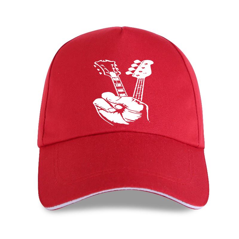 Hipsterska drukarka do gitary basowej. Bawełniana czapka z daszkiem w rozmiarze unisex. Czapka z daszkiem FINGER GUITAR. unisex