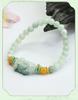 Shoubao Pixiu | Moisturizing Bean Green A-grade Jadeite Bracelet with Simple Chinese Style and Atmospheric Pixiu Jade Bracelet