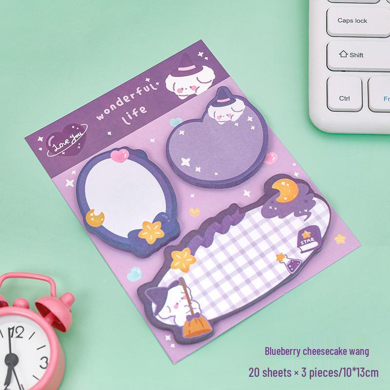 Cartoon Irregular Shape Sticky Notes - High Value, Strong Adhesive, Tearable, Cute for Students & Diaries
