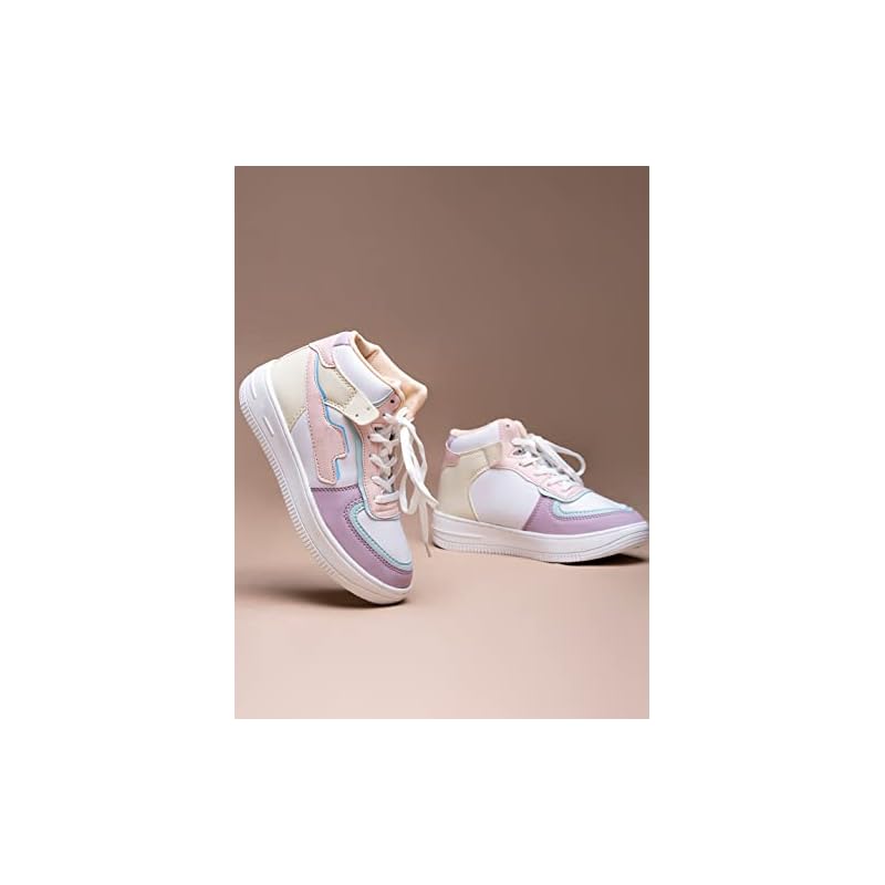 Shoetopia Girls Mla Pink Sneaker - 3 Uk (Girls-Mla-Pink) 3 UK розовый