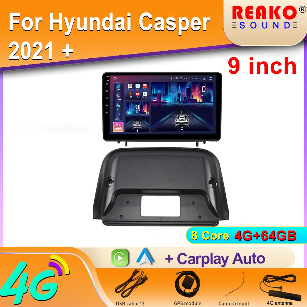 Car Radio Carplay For Hyundai Casper 2021 + Navigation GPS Android Auto Bluetooth Stereo Multimedia Player Head 2din 4G WiFi