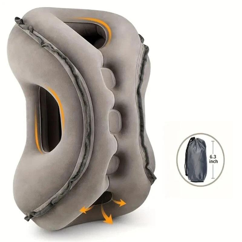

Надувная дорожная подушка для поддержки головы в самолете, надувная подушка, подушка для шеи серый
