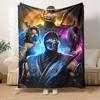 1pc Mortal Kombat,Sub-Zero,Mileena Digital Print Flannel Blanket - Contemporary Style, Suitable for All Seasons, Perfect for Home, Travel, O