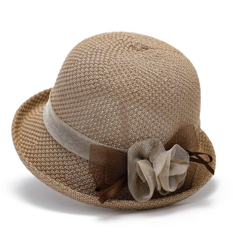 Women's Summer Knitted Sun Hat, Solid Color, Breathable Thin Sun Protection Hat  Fashionable Wide Brim Beach Cap, Trendy Casual Shade Straw Hat