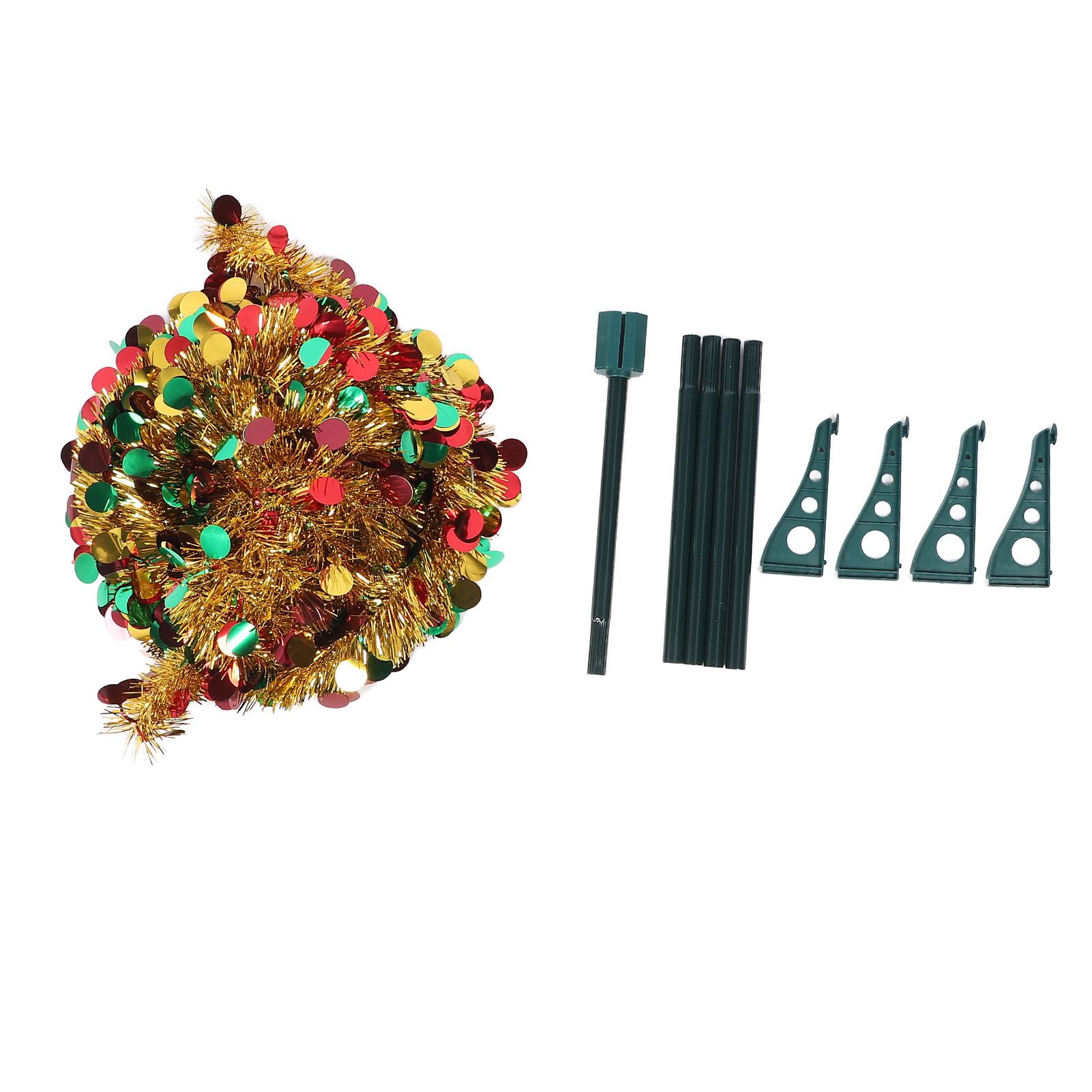 

4.9 футов ПЭТ складная искусственная рождественская елка с блестками всплывающая рождественская елка для украшения дома на праздник серебро золотой