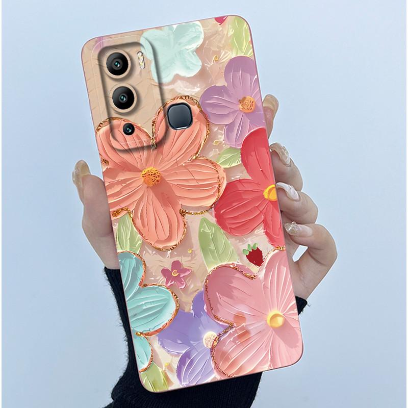 Case for Infinix Hot 12i Hot 12 Play Back Cover Butterfly Flower Soft Silicone Cases for Infinix Hot12i 12Play Hot12 Phone Funda