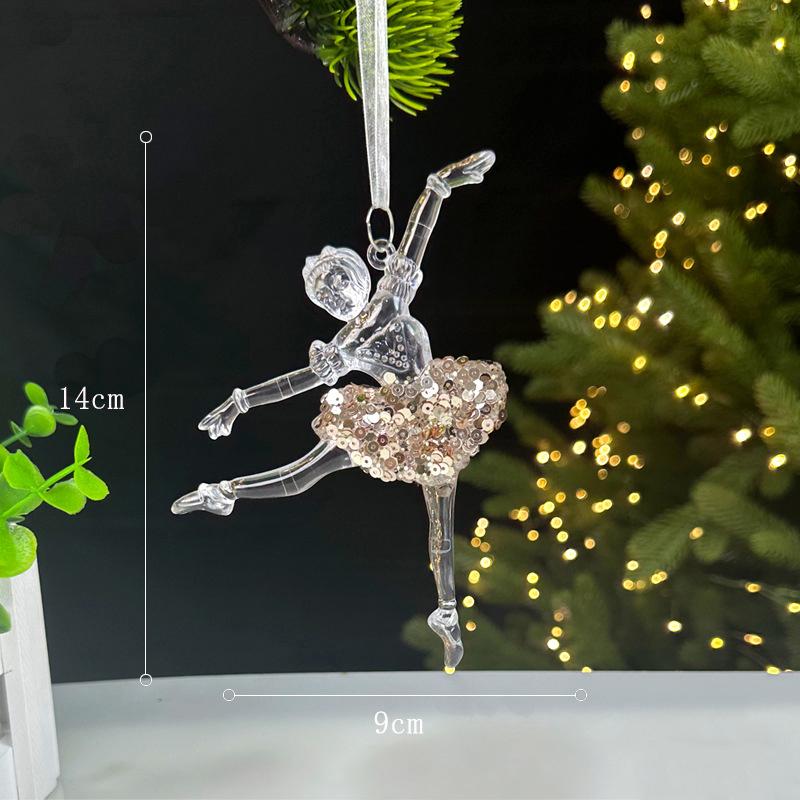 Christmas Decorations Sequined Acrylic Pendants Transparent Snowflake Pendants Christmas Tree Decorations Props