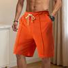 Men Shorts Elastic Waistband Drawstring Design Summer Sport Pants with Pockets Quick Drying Loose Fit Fitness Short Pants