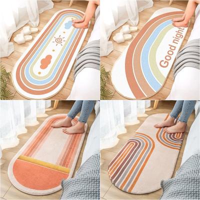 Ovale Wohnzimmerteppiche, süßes pelziges Schlafzimmer, Kinderspielzelte, Teppich, Heimdekoration, weicher, rutschfester, saugfähiger Baby-Bodenmatte
