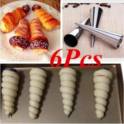 6 ks Nerezová ocel ve tvaru kužele spirála Croissant Dánsko Špičatá kovová spirála Nástroj na pečení croissantů