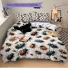 3pcs Collection of Colorful Beetles Quilt Cover Set (1 Quilt Cover + 2 Pillowcases Without Pillow Core)