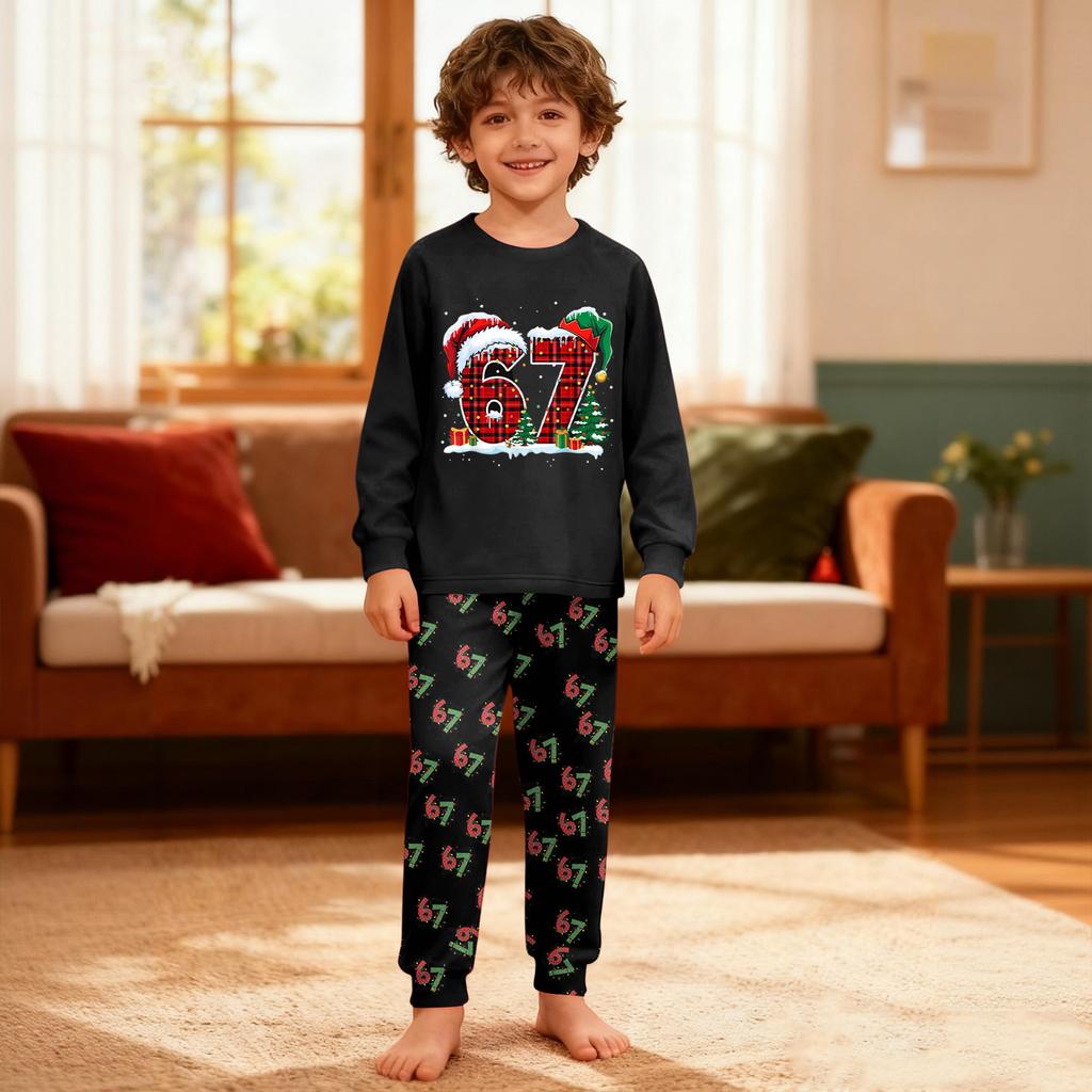 Children's Set - Boy And Girl Printed Thin Two-Piece Set With Long Sleeves And Pants