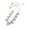 Les Trésors De Lily [N8789] - Silver 'Cléopatra' Designer Necklace (triangles)