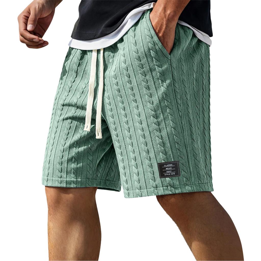 Men's Summer Drawstring Shorts, Men's Casual Straight-Leg Beach Pants