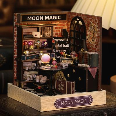 Casă de Păpuși Magică din Lemn Mini Kit DIY Handmade Model de Asamblare Cameră de Construit Decorare Dormitor Puzzle 3D Jucărie pentru Fată Cadouri de Ziua de Naștere