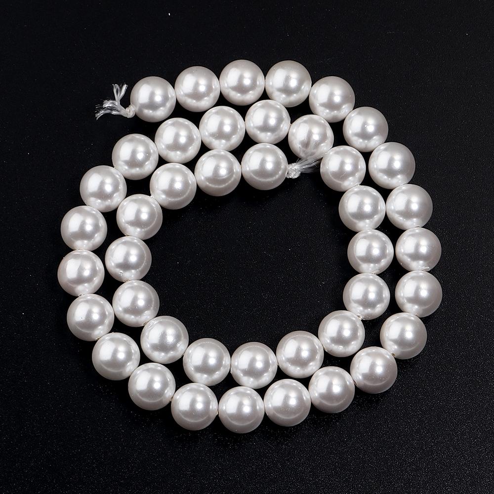 4/6/8/10/12mm Natural White Shell Pearl Beads Round Loose Spacer Beads For Jewelry Making DIY Bracelets Necklace Accessories