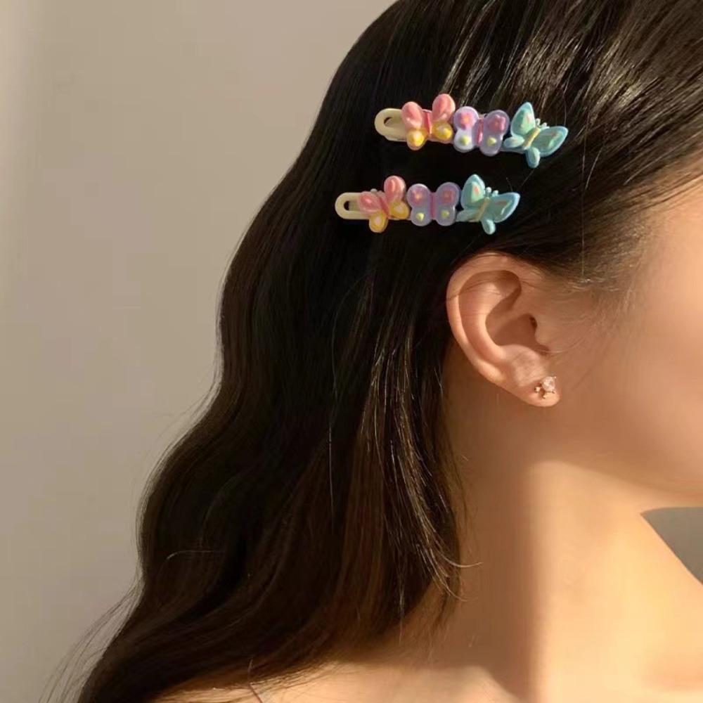 Cute Sweet Butterfly Hair Clip Cartoon Hair Side Clip New Duckbill Clip  Women Girl Hair Accessory