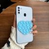 Heart Shape Suction Cup Phone Case for Samsung Galaxy A11 Semi Transparent Matte Shockproof Soft TPU Cover
