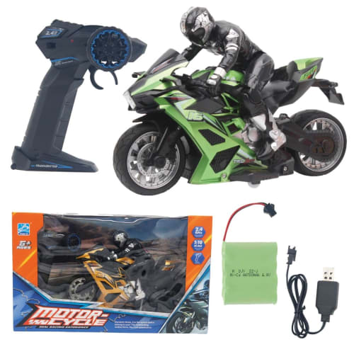1/10 Scale RC Bike, Off-Road, Fast, Indoor/Outdoor Use, Kids, Balance, 2.4Ghz Wireless Control, 2-Wheel Drive, 40-Minute Run Time, Battery Included, D
