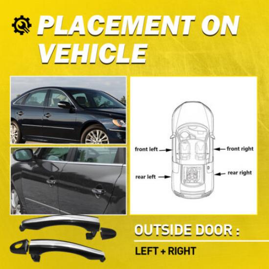 Outside Outer Door Handle Set Front Rear Left Right Fit 2006-2011 Hyundai Azera