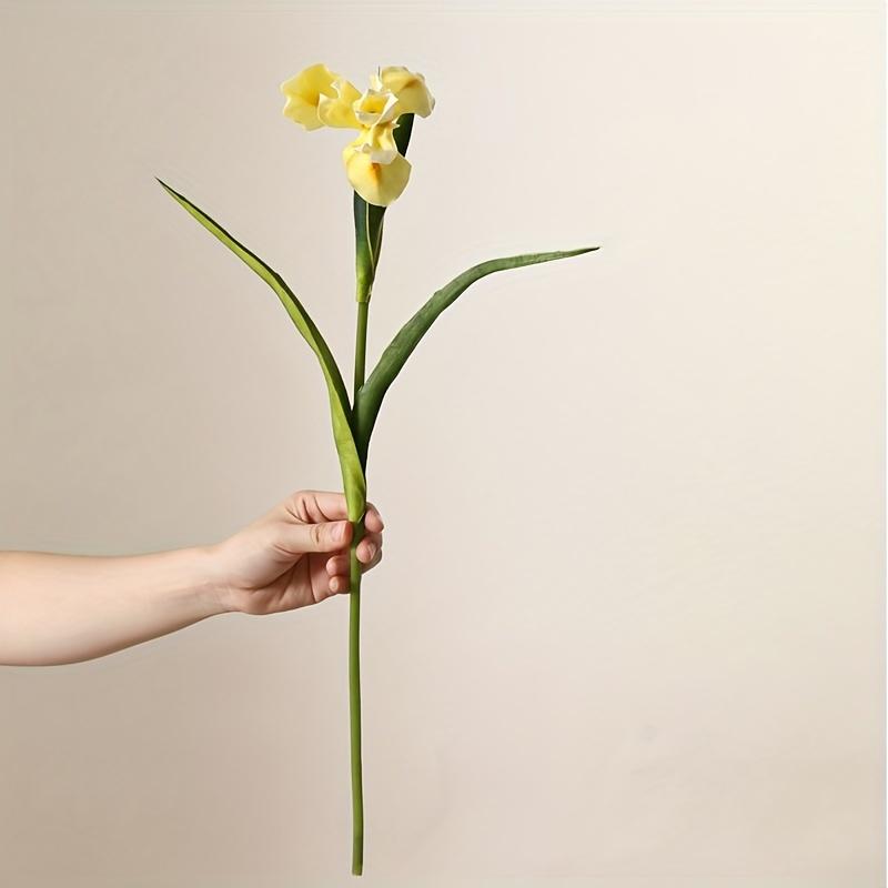

1 шт., настоящее прикосновение, высокое качество, искусственный цветок ириса из искусственной кожи, домашний декор, декор для комнаты, товары для праздничного декора, товары для декора вечеринки жёлтый