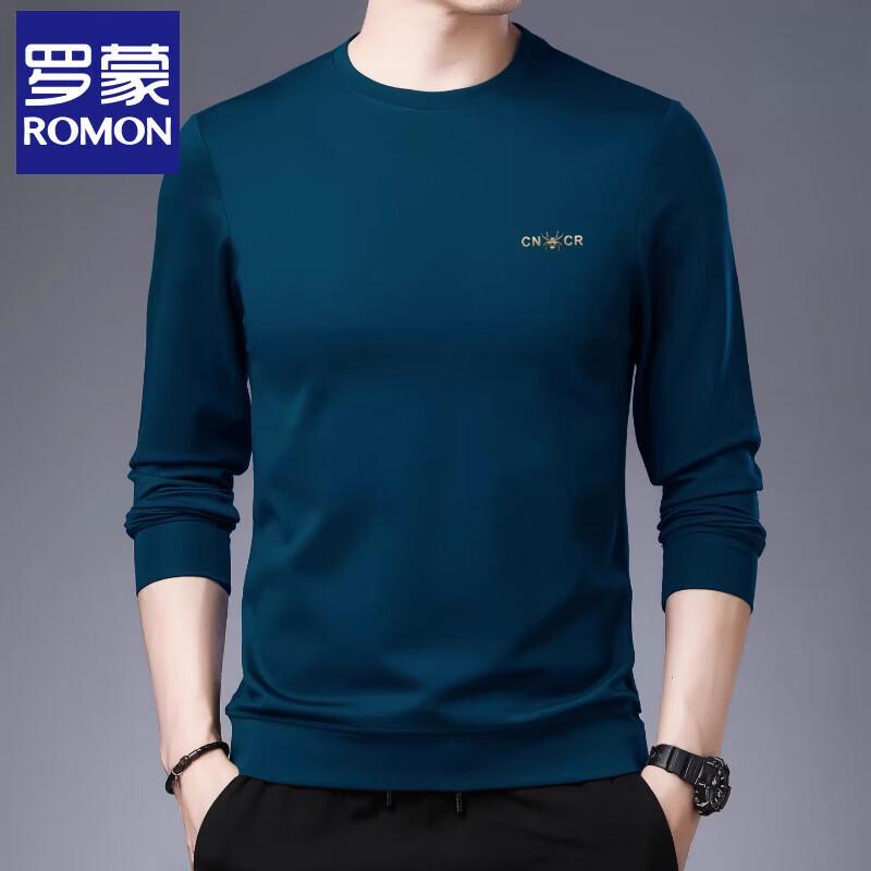 ROMON Men's Round Neck Long Sleeve Casual T-Shirt