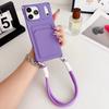 Wallet Card Slot Holder Silicone Slot Lanyard Phone Case for IPhone 17 Air 17E 16E 15 14 Plus 13 12 11 Pro Max Wristband Cover