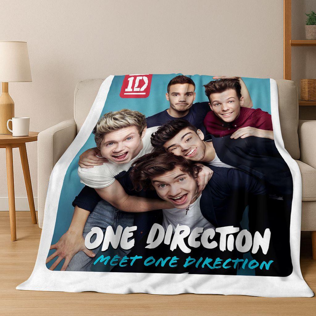 

3D 1D Rock-One-Direction Combinatio Flannel Blanket,Cozy Soft Throw Blanket for Home Bedroom Bed Sofa Picnic Cover Kids Gift 75x90cm