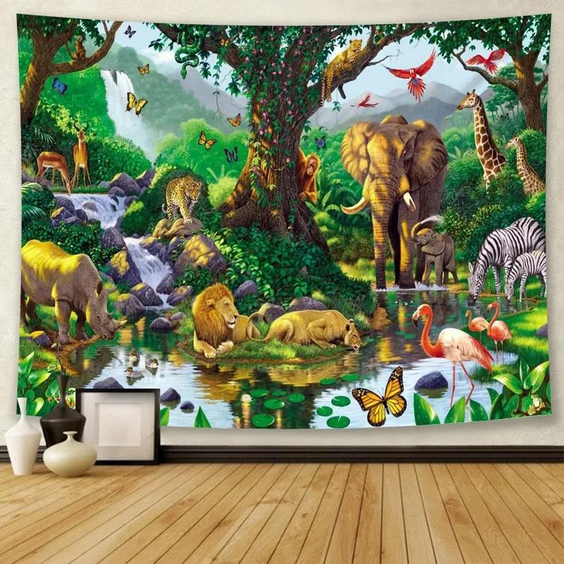 Forest Animal Tiger Decorative Tapestry Office Living Room Decor Home Wall Tapestry