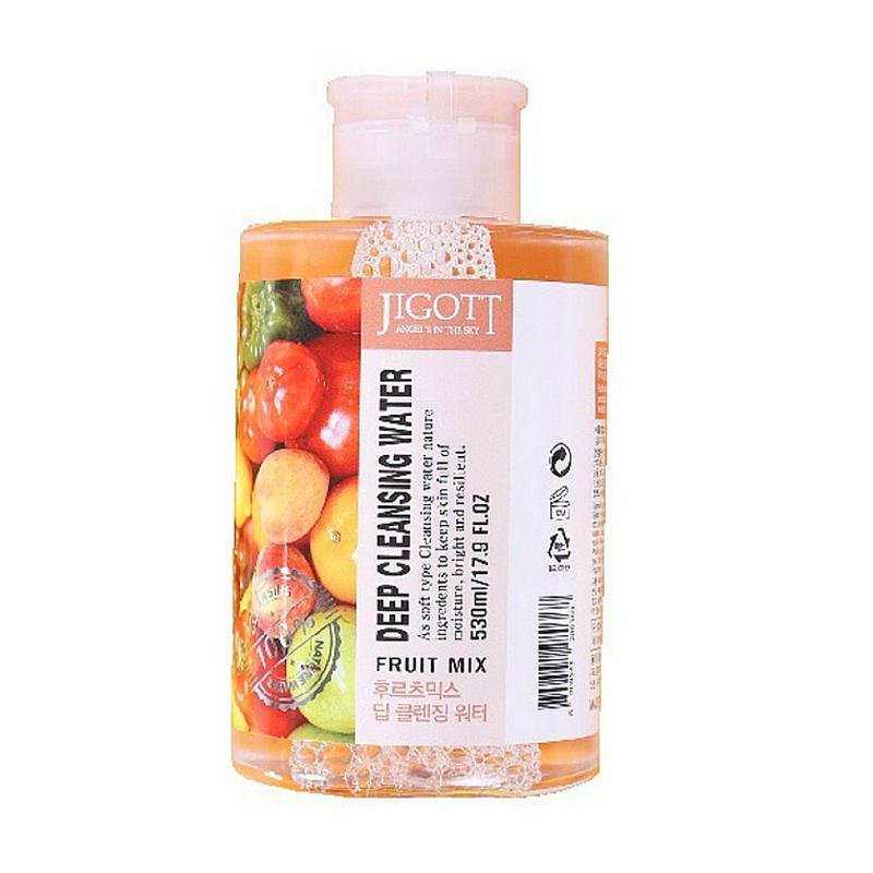 

JIGOTT FRUIT MIX DEEP CLEANSING WATER Очищающая вода с экстрактом фруктов, 530 мл,