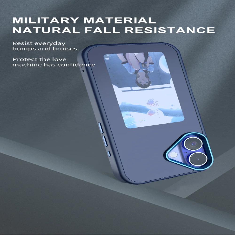 NFC Funktion DIY Bildschirmprojektion AI Handyhülle Für Iphone 17 16 15 14 13 Pro Max DIY Hüllen E-Ink Bildschirm Handyhülle Cartoon Mädchen Junge Batteriefrei