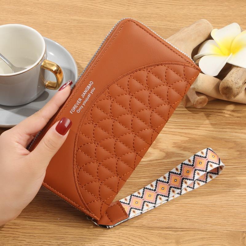 Damen Geldbörse Damen Lang Damen Clutch Tasche Handy Tasche Einzelner Reißverschluss Geldbörse Große Kapazität Kartenfach