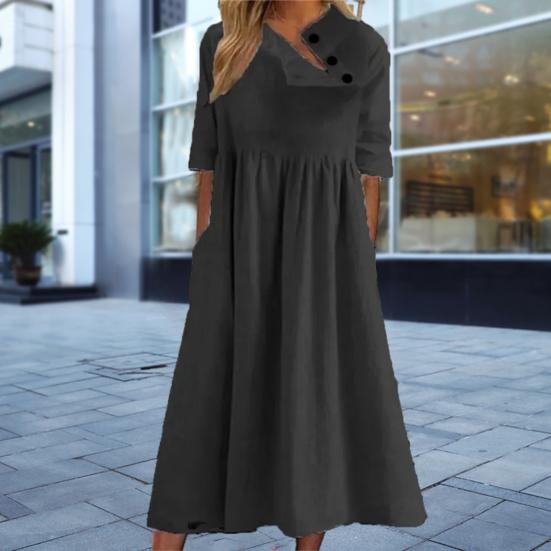 

Платье миди с грудью, тонкое, простое, однотонное, со свободным подолом, летнее платье, повседневная одежда