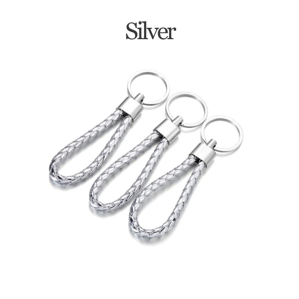 5Pcs/Pack PU Leather Braided Woven Rope Keychain DIY Bag Pendant Key Chain Holder Car Keyring Simple Multiuse Key Holder Gifts