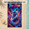 Cosmic Theme Soft Beach Towel Personalized Custom Name Text Towel Portable for Beach Pool Travel