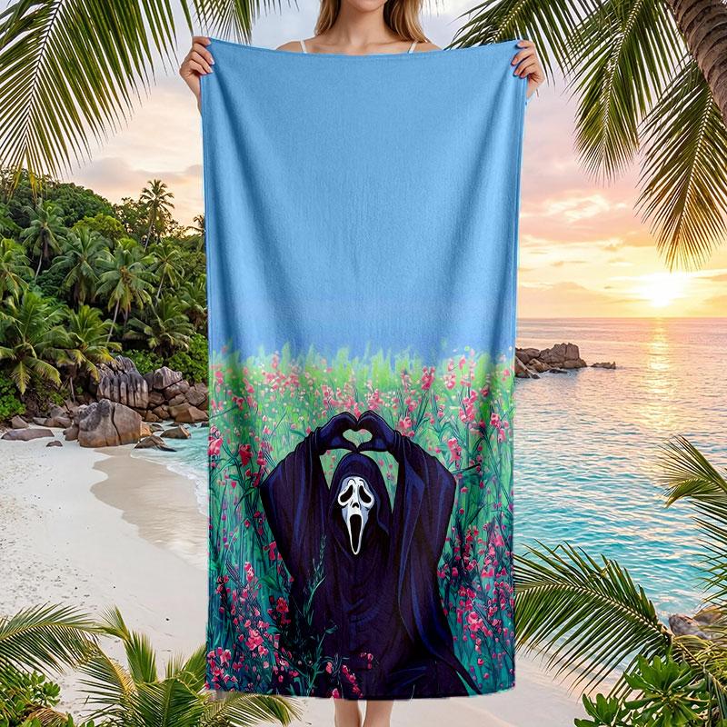 Large Beach Towel Quick Dry Absorbent Towel For Beach IndoorScream Ghostface