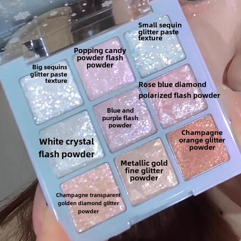 Snowflake Nine-Color Eyeshadow Palette with Shimmery Highlighters & Icy Diamond Shades