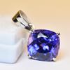 AA+ 925 Sterling Silver Pendant Blue Tanzanite Gemstone 15 Ct Natural Certified