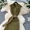 S2026 European & American Sleeveless Knit A-Line Dress: Slimming, Waist-Cinched, Stylish Summer Fashion