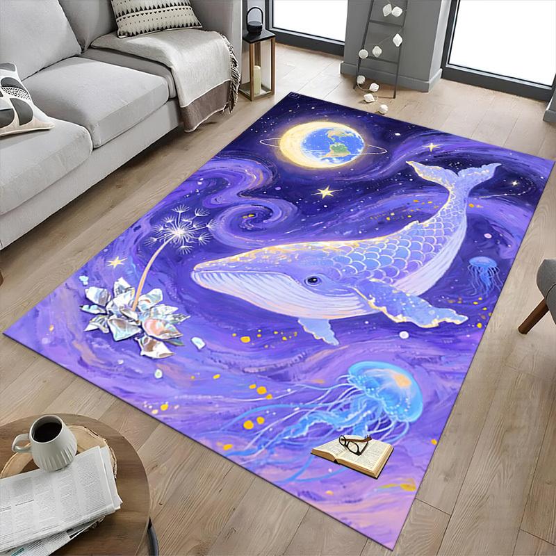 1PC Whale Dream Carpet Ultra Soft, Thick & Absorbent, Non Slip Machine Washable Mat for Entryway