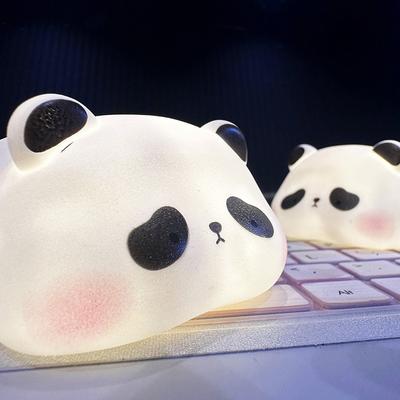 Creatieve Mini Panda Kleine Nachtlamp Woonkamer Schattige Panda Siliconen Lamp Nachtkastje Decor Kinder Nachtlamp Verjaardagscadeau