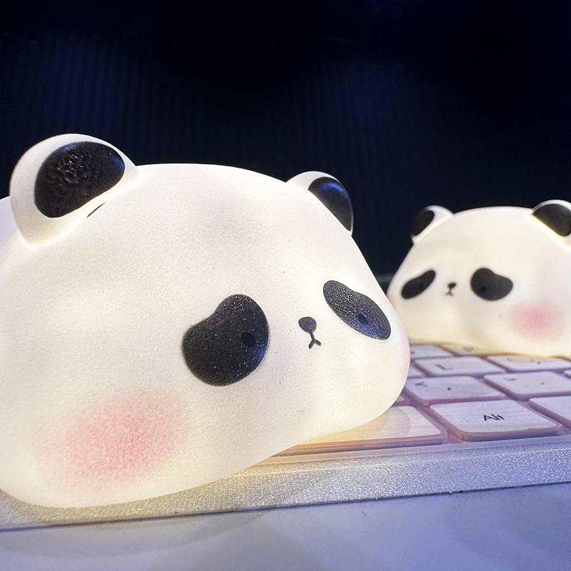 

Креативный мини-панда, маленький ночник для гостиной, милая панда, силиконовая лампа, прикроватный декор, детский ночник, подарок на день рождения