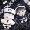 niannyyhouse Plush Clothes Set (10cm-15cm) - Hat, Coat, Shirt, Pants, Tie, Belt, Black and White Uniform Set (Black)
