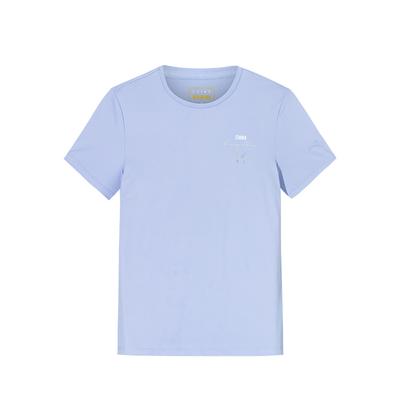 Comfortable Simple Versatile Letter Round Neck Thin Short Sleeve T-Shirt Women Tops Twilight-Ice-Blue 162527132-2