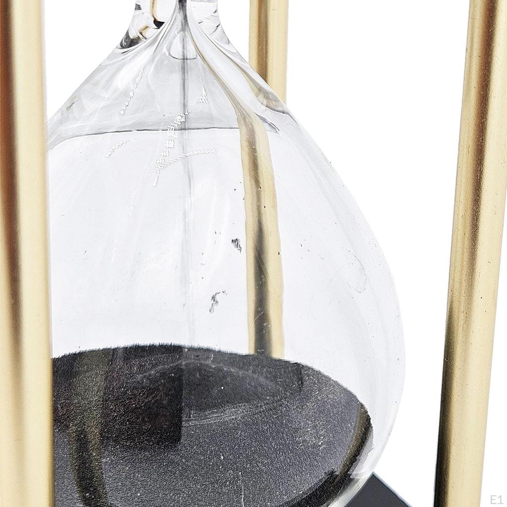 Spellman Hourglass Set Black Metal Sand Timer Home Decor Modern 3x3x7 Inch Desk