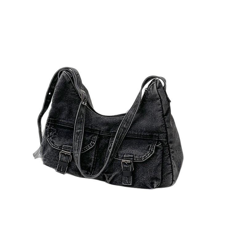 Large Capacity Tote Bag Simple Leisure Travel Large Bag Women's 2025 Summer New High-end Denim Messenger Bag