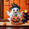 Halloween Ornament Atmosphere Decor Spooky Halloween Ghost Pumpkin Sculpture Haunted House Decor Realistic for Fireplace