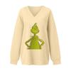 Women's Loose And Comfortable Letter V-neck Sportswear Long-sleeved Sweatshirt Daily Matching Clothes